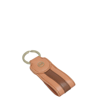 Franzy Leather Key Chain - Salmon