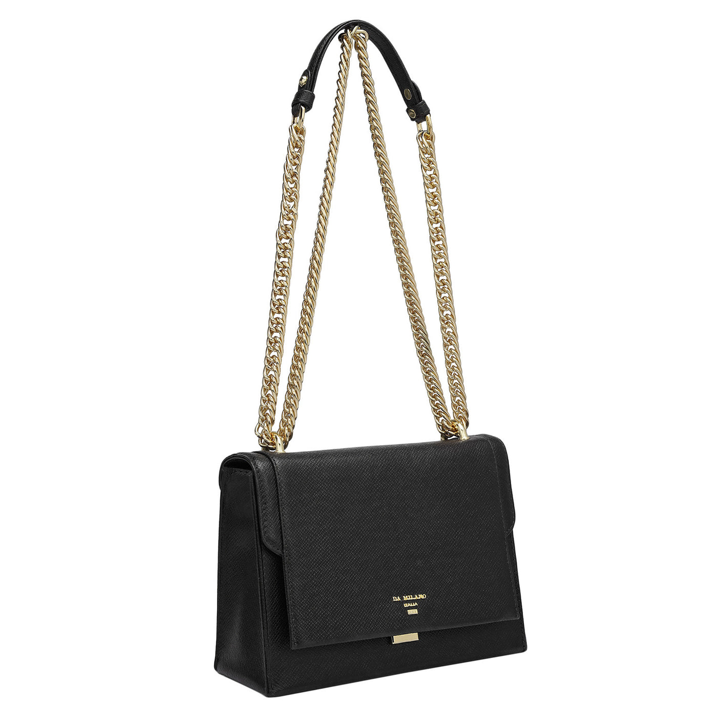 Small Franzy Leather Shoulder Bag - Black