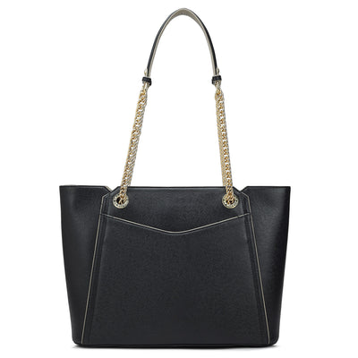 Medium Franzy Leather Shoulder Bag - Black