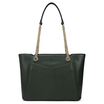 Medium Franzy Leather Shoulder Bag - Petrol Green