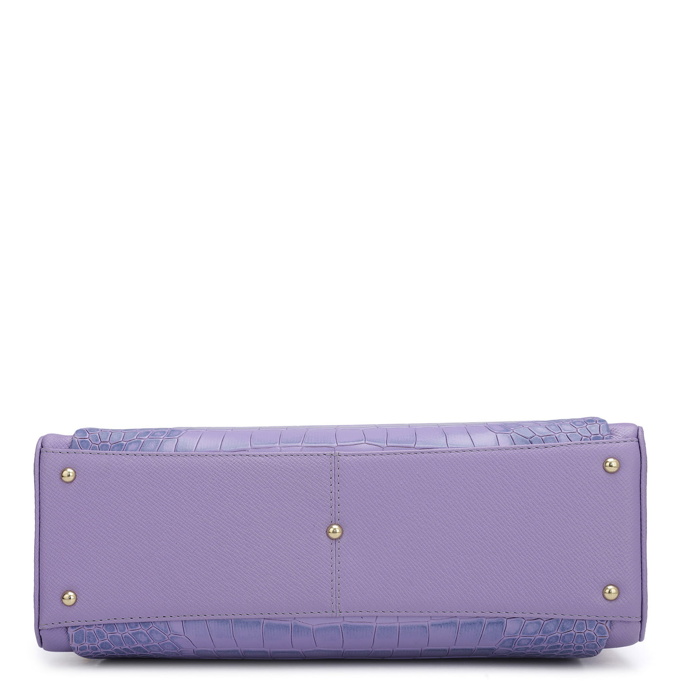 Medium Croco Leather Satchel - Purple Haze