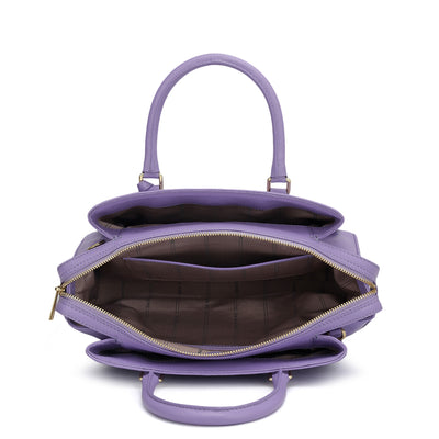 Medium Croco Leather Satchel - Purple Haze