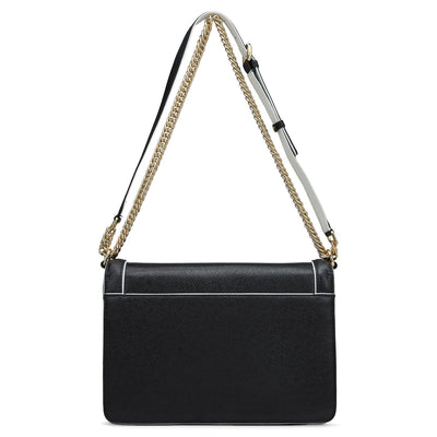 Small Franzy Leather Shoulder Bag - Black