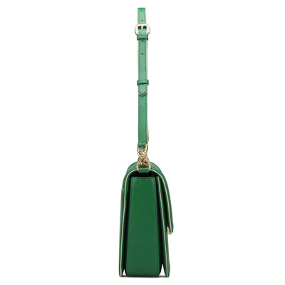 Small Franzy Leather Shoulder Bag - Emerald Green