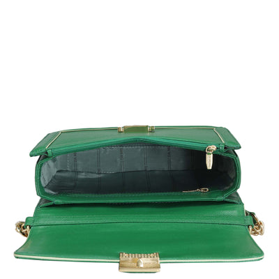 Small Franzy Leather Shoulder Bag - Emerald Green