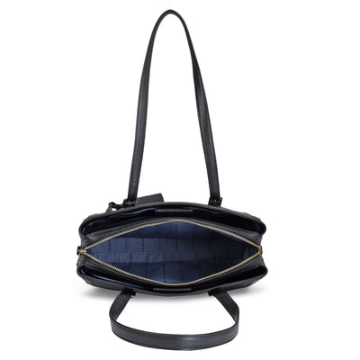 Medium Monogram Leather Shoulder Bag - Black