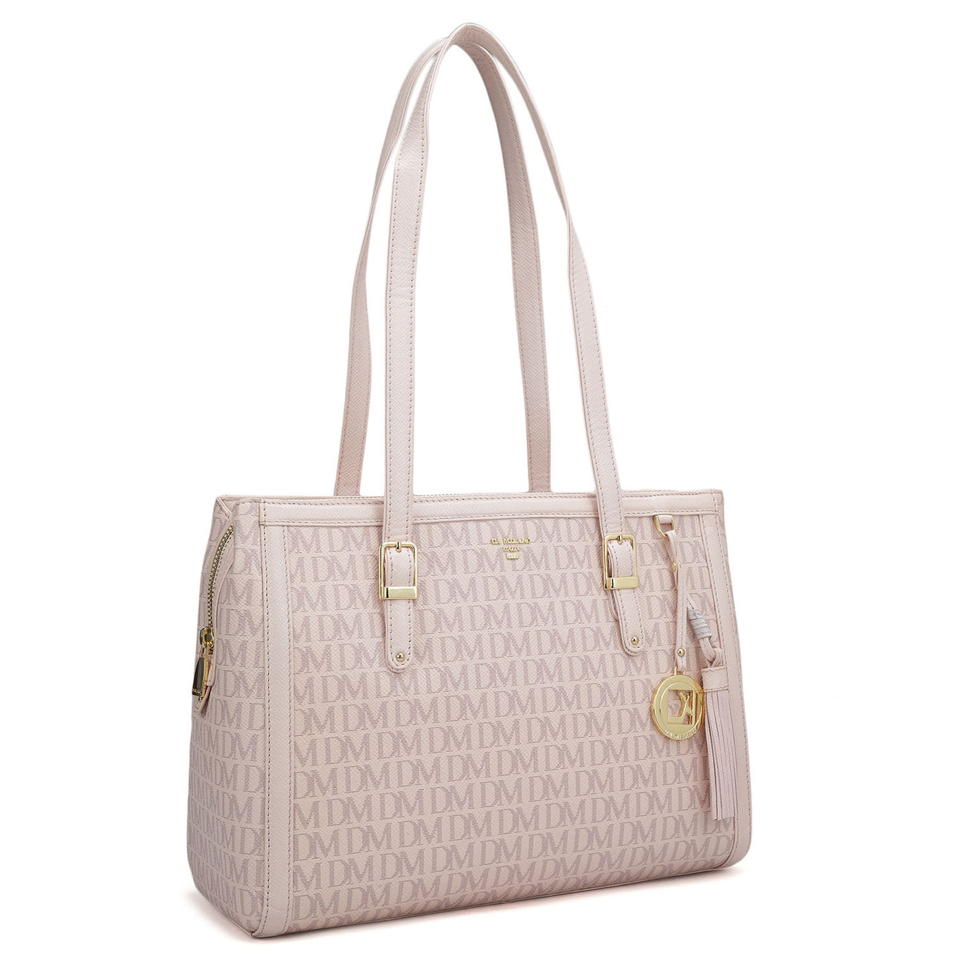 Medium Monogram Leather Shoulder Bag - Blush