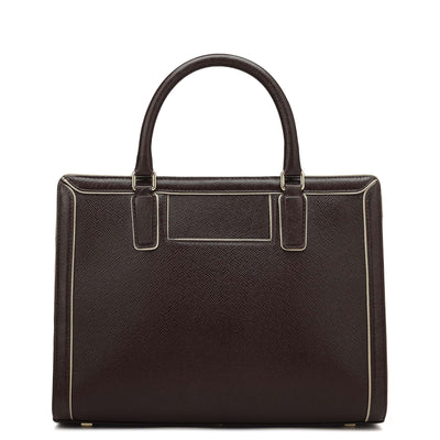 Medium Franzy Leather Satchel - Chocolate