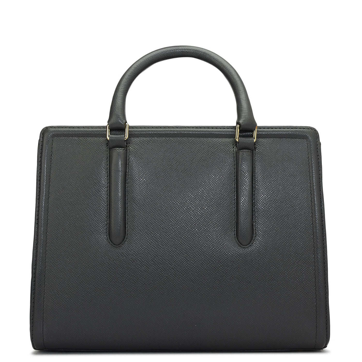 Medium Franzy Leather Satchel - Charcoal Grey