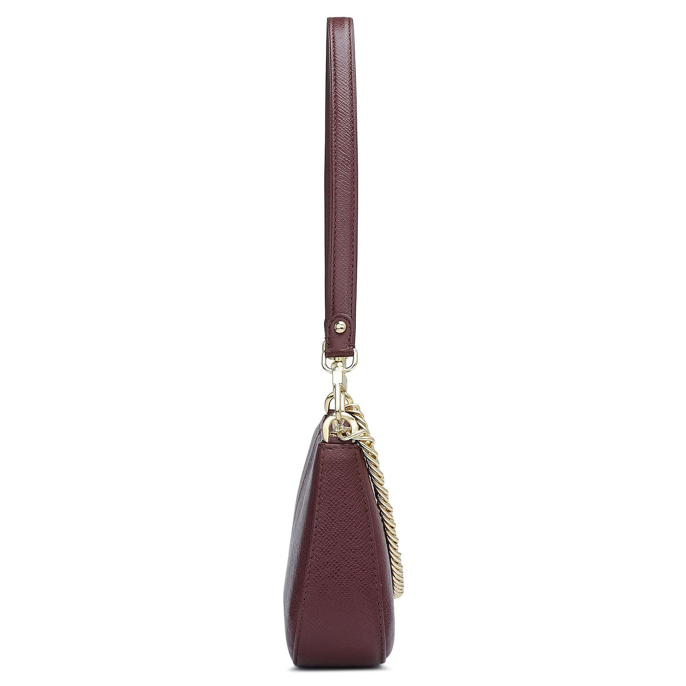 Small Franzy Leather Baguette - Blood Stone