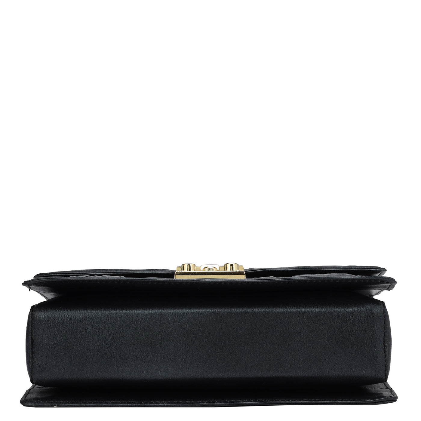 Small Monogram Leather Shoulder Bag - Black