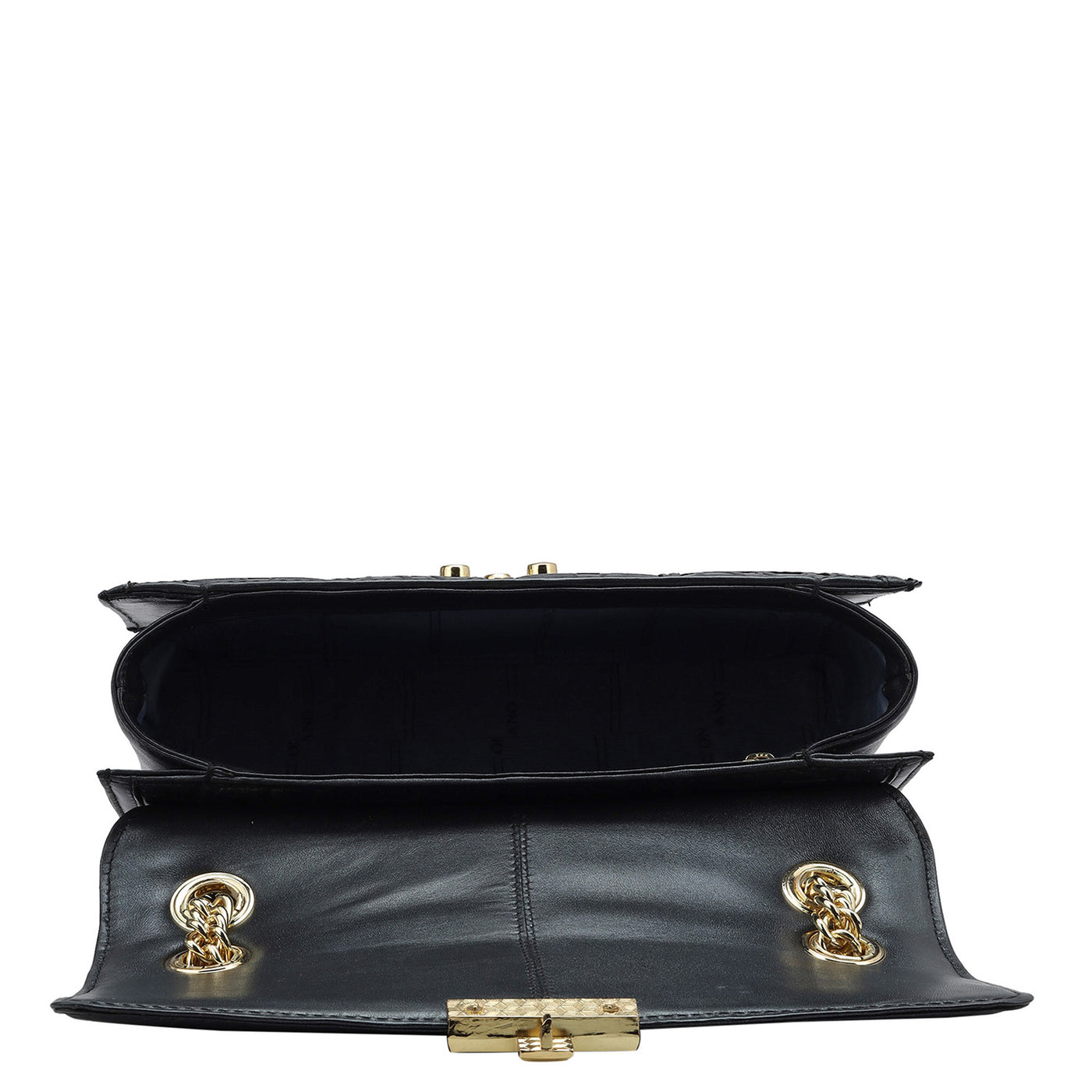 Small Monogram Leather Shoulder Bag - Black