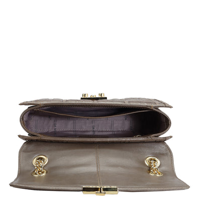 Small Monogram Leather Shoulder Bag - Bronze