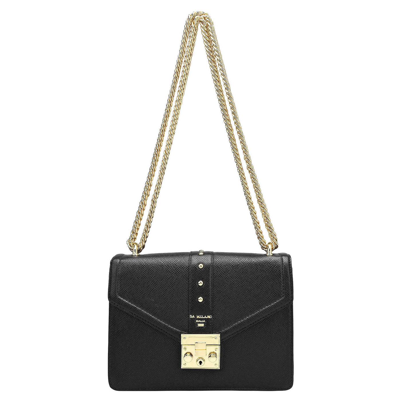 Small Franzy Leather Shoulder Bag - Black