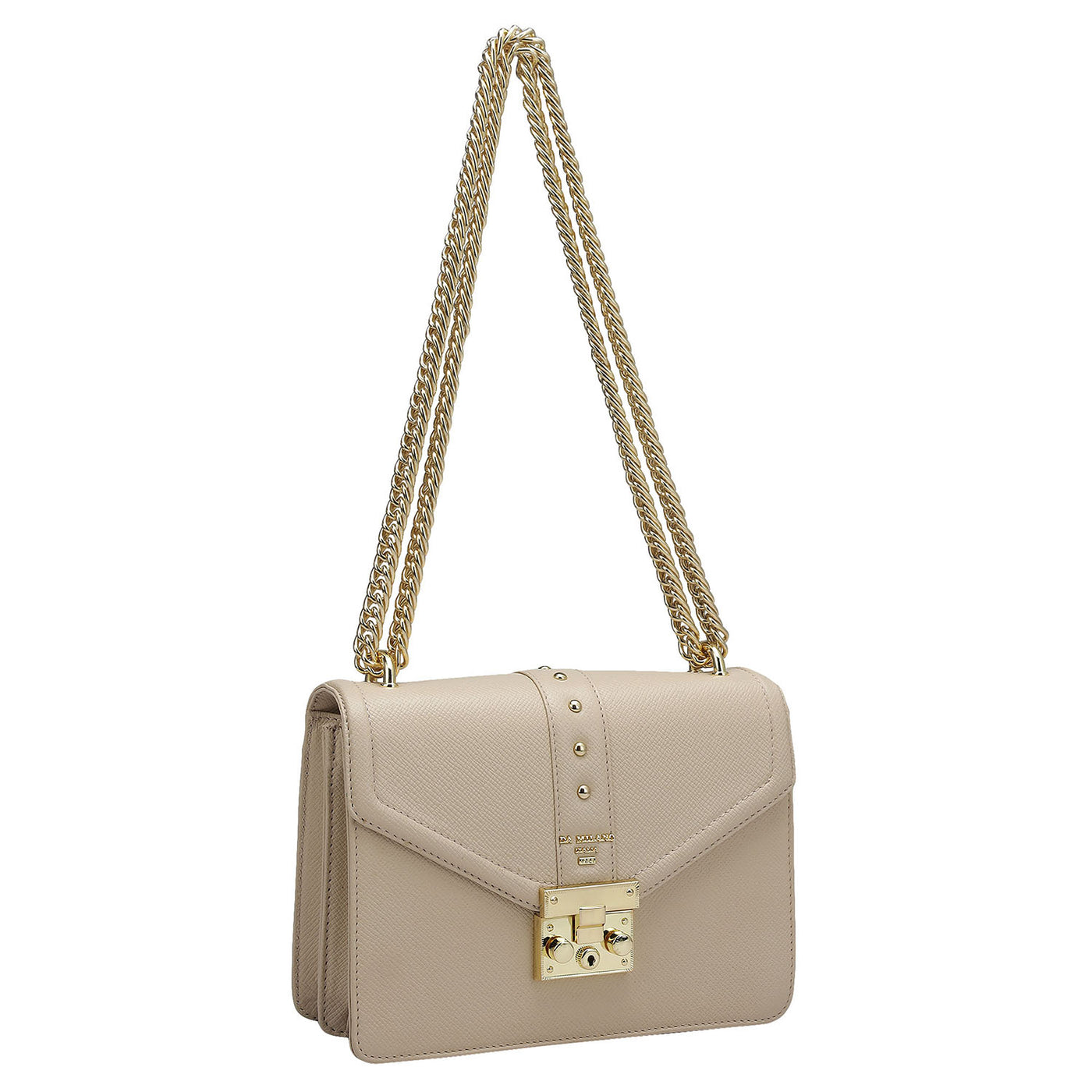 Small Franzy Leather Shoulder Bag - Dove