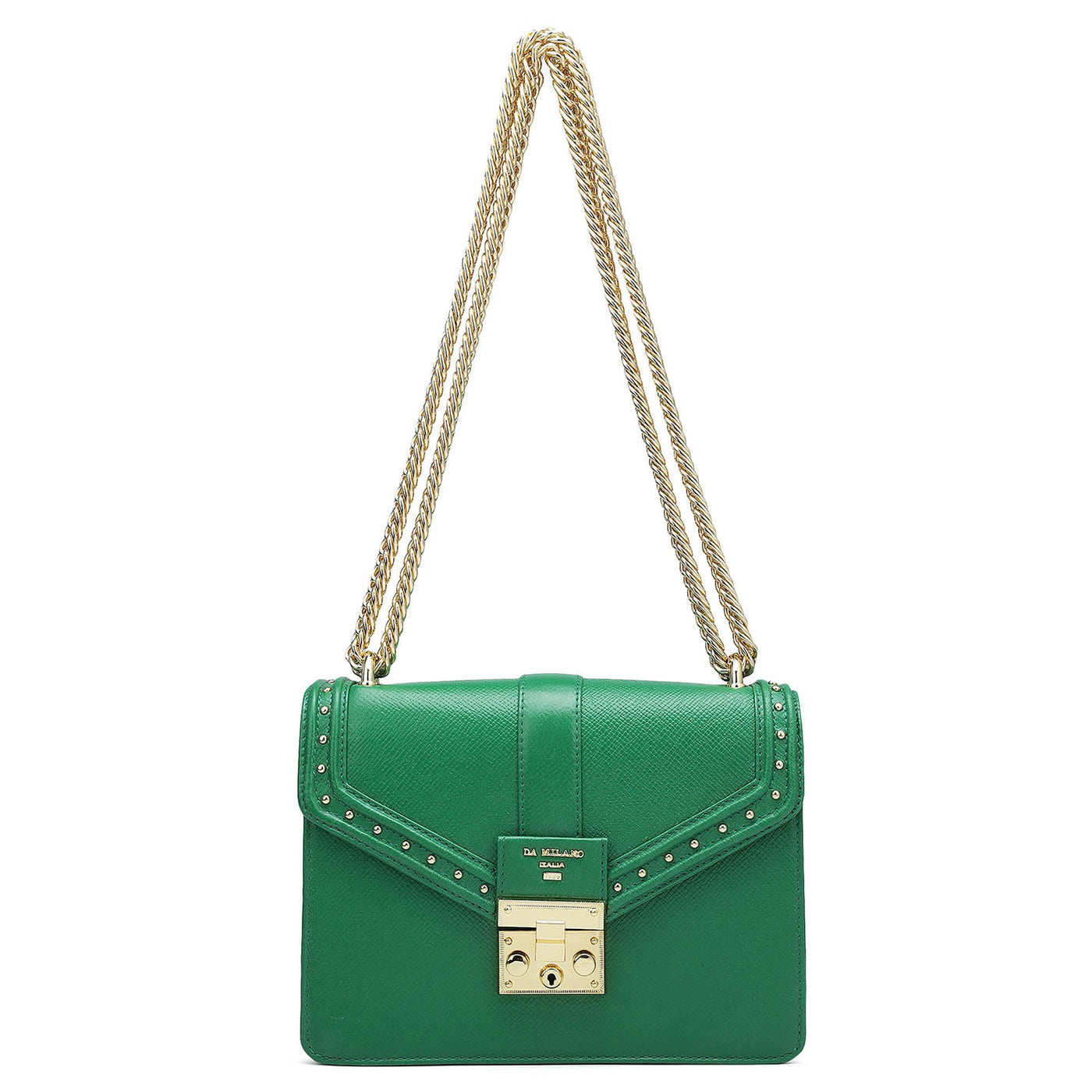 Small Franzy Leather Shoulder Bag - Emerald Green