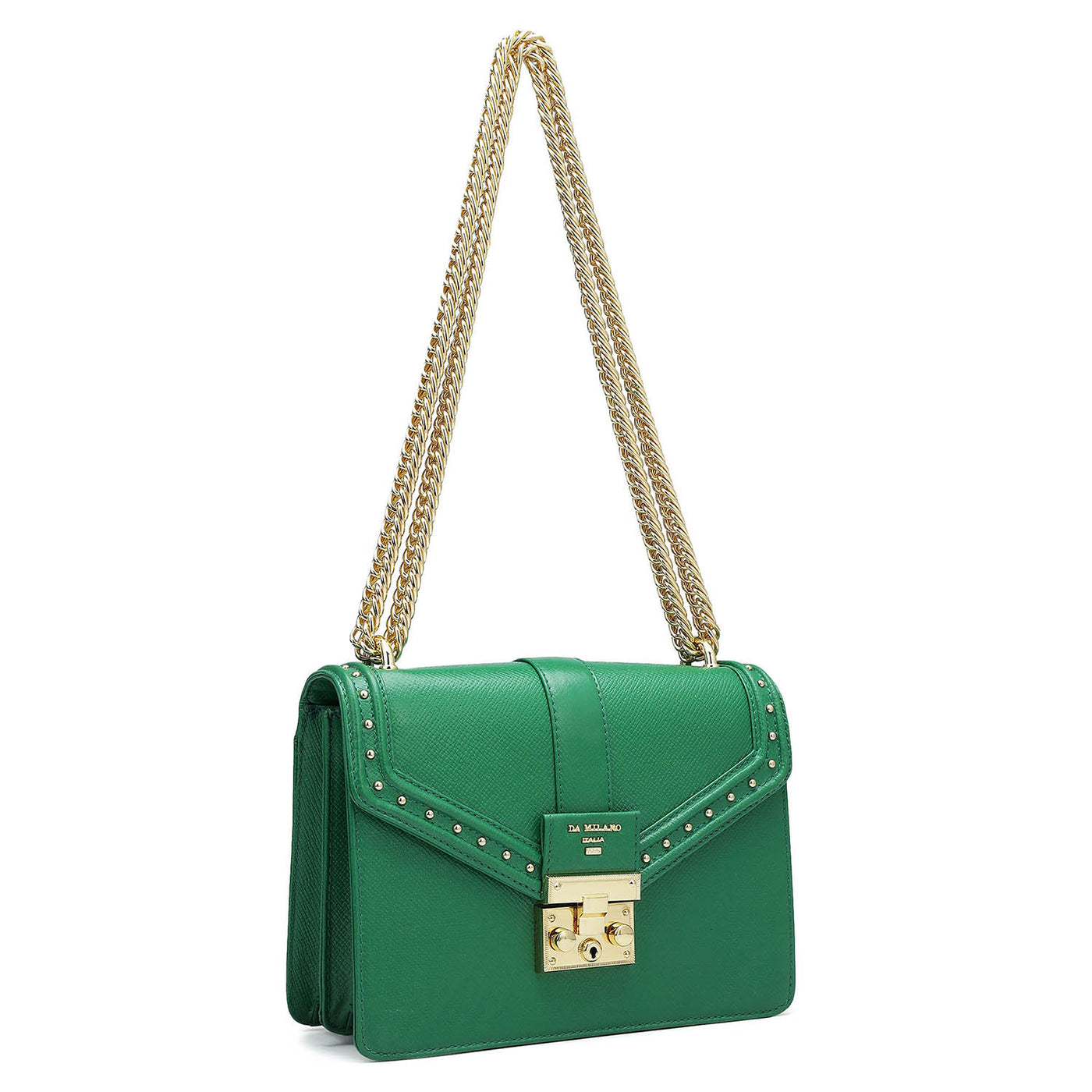 Small Franzy Leather Shoulder Bag - Emerald Green