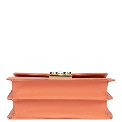 Small Franzy Leather Shoulder Bag - Salmon