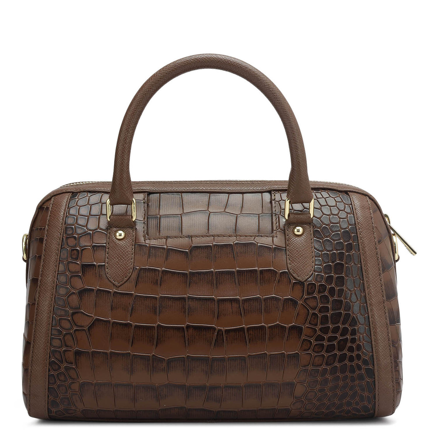 Small Croco Leather Satchel - Date