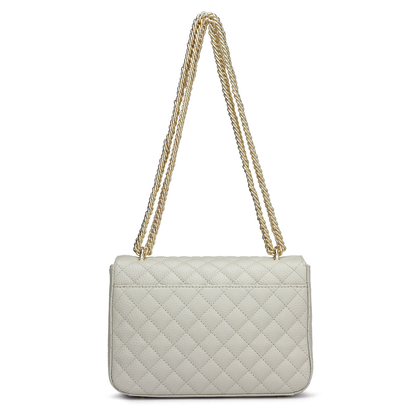 Small Quilting Leather Shoulder Bag - Ivory