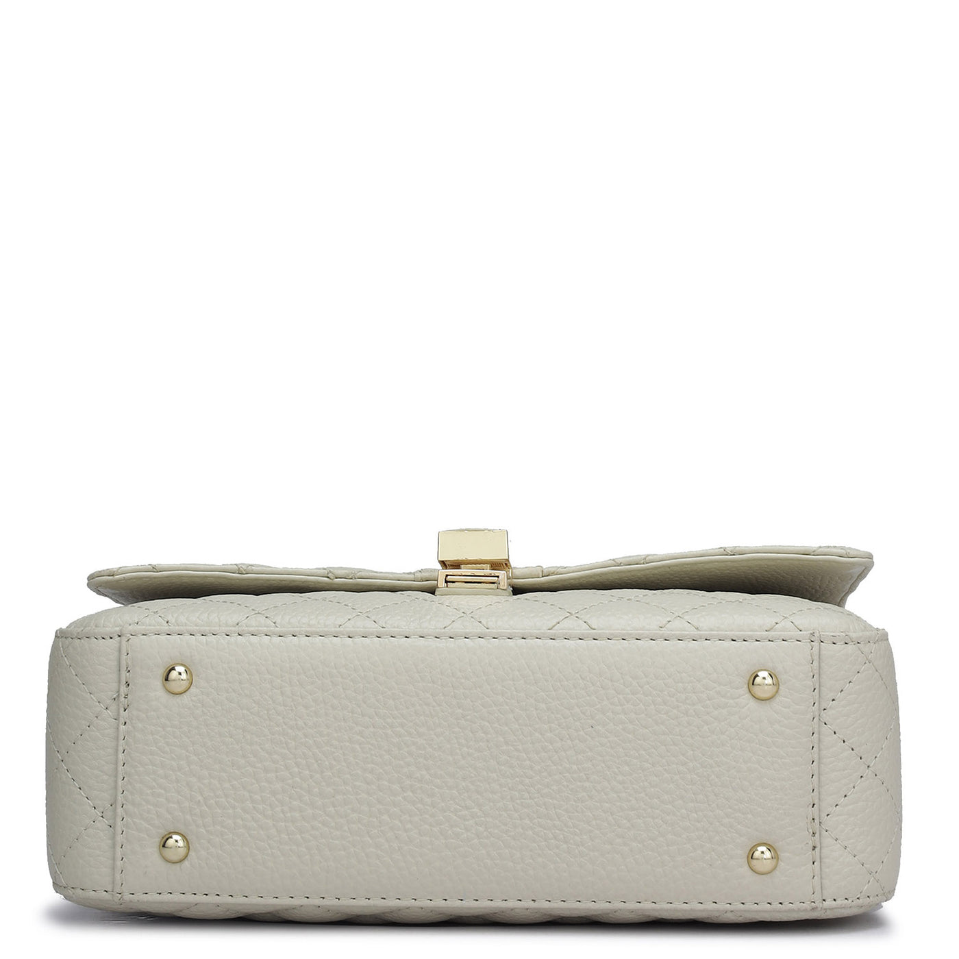 Small Quilting Leather Shoulder Bag - Ivory