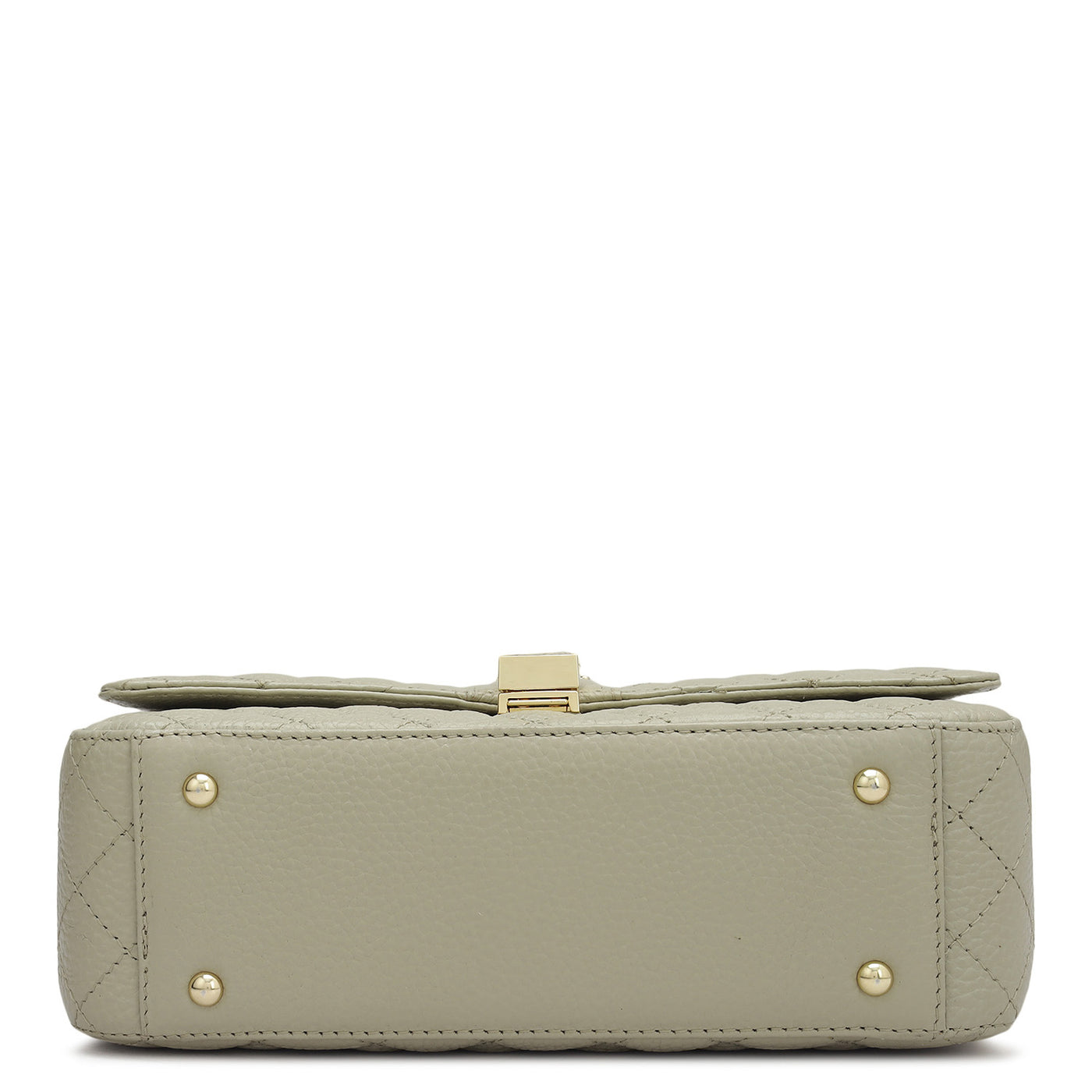 Small Quilting Leather Shoulder Bag - Khaki