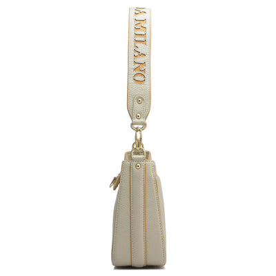 Small Wax Leather Baguette - Ivory