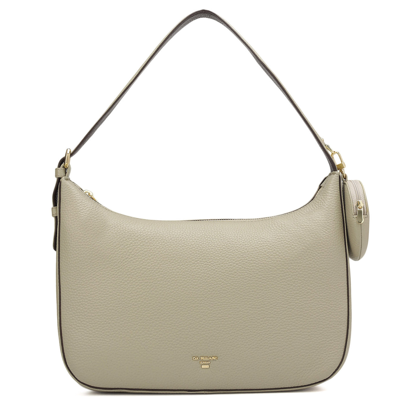 Medium Wax Leather Hobo - Khaki