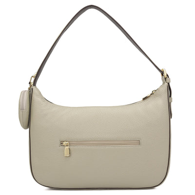 Medium Wax Leather Hobo - Khaki