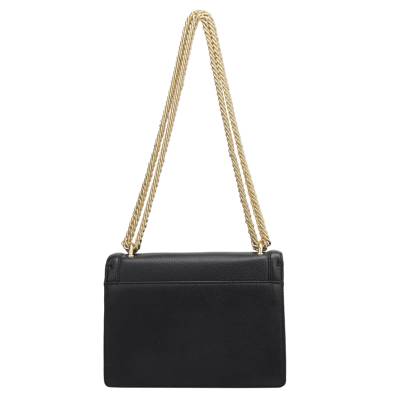 Small Wax Leather Shoulder Bag - Black