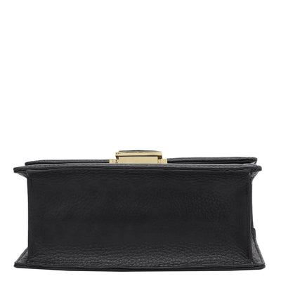 Small Wax Leather Shoulder Bag - Black