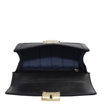 Small Wax Leather Shoulder Bag - Black