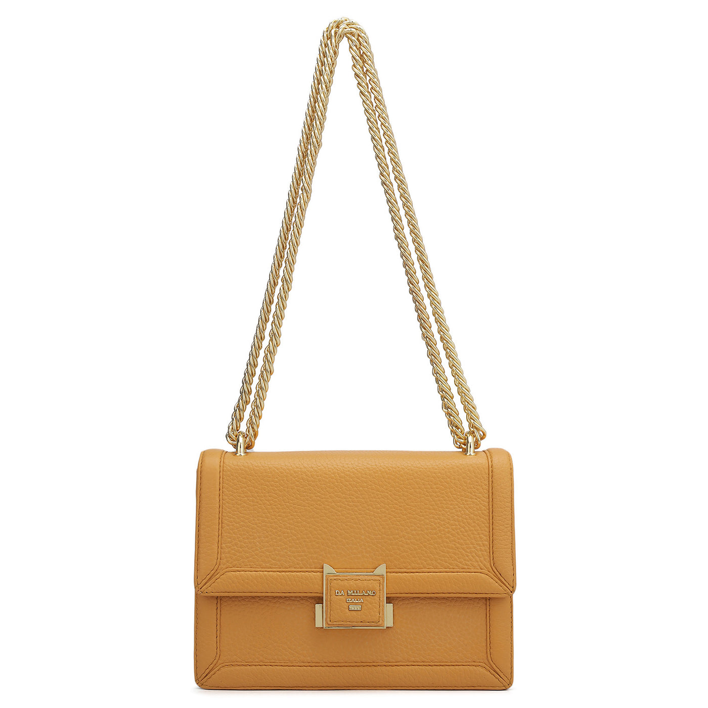 Small Wax Leather Shoulder Bag - Apricot Crush