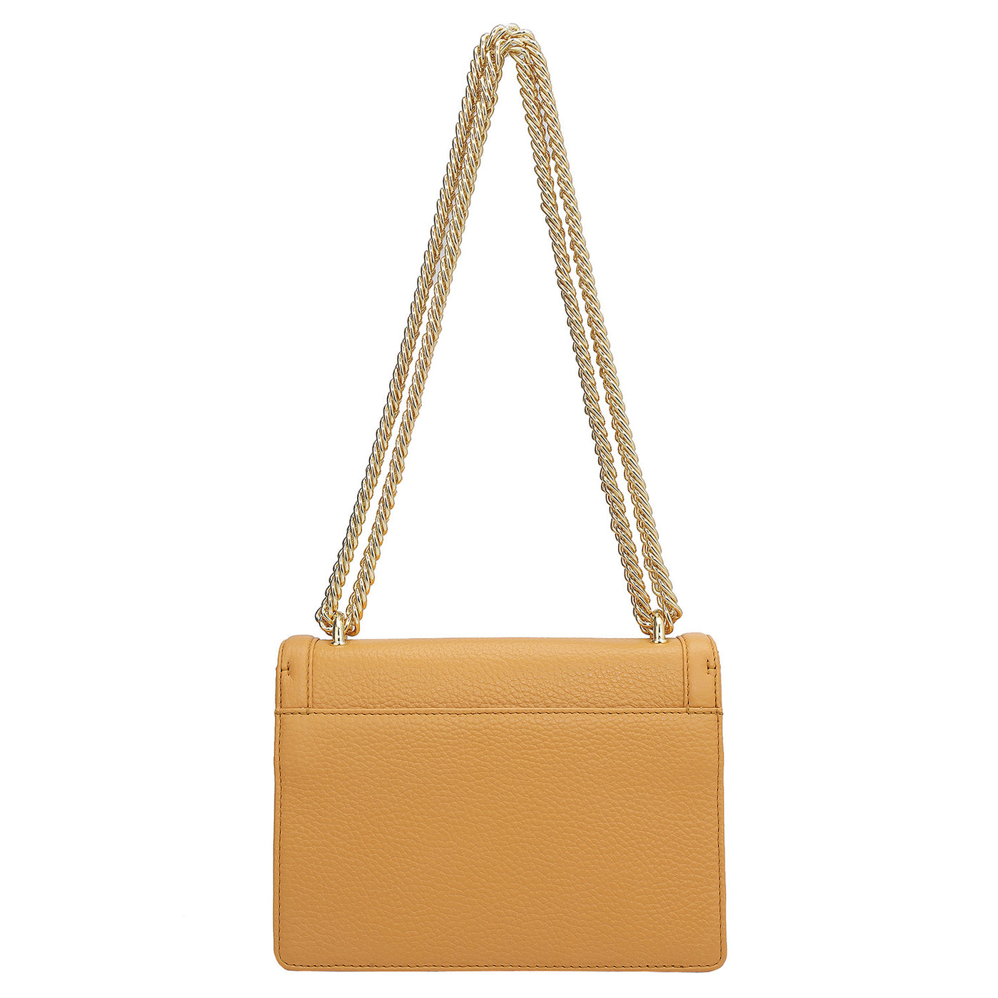 Small Wax Leather Shoulder Bag - Apricot Crush