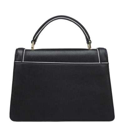 Small Franzy Leather Satchel - Black