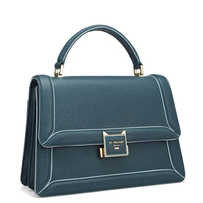 Small Franzy Leather Satchel - Octane