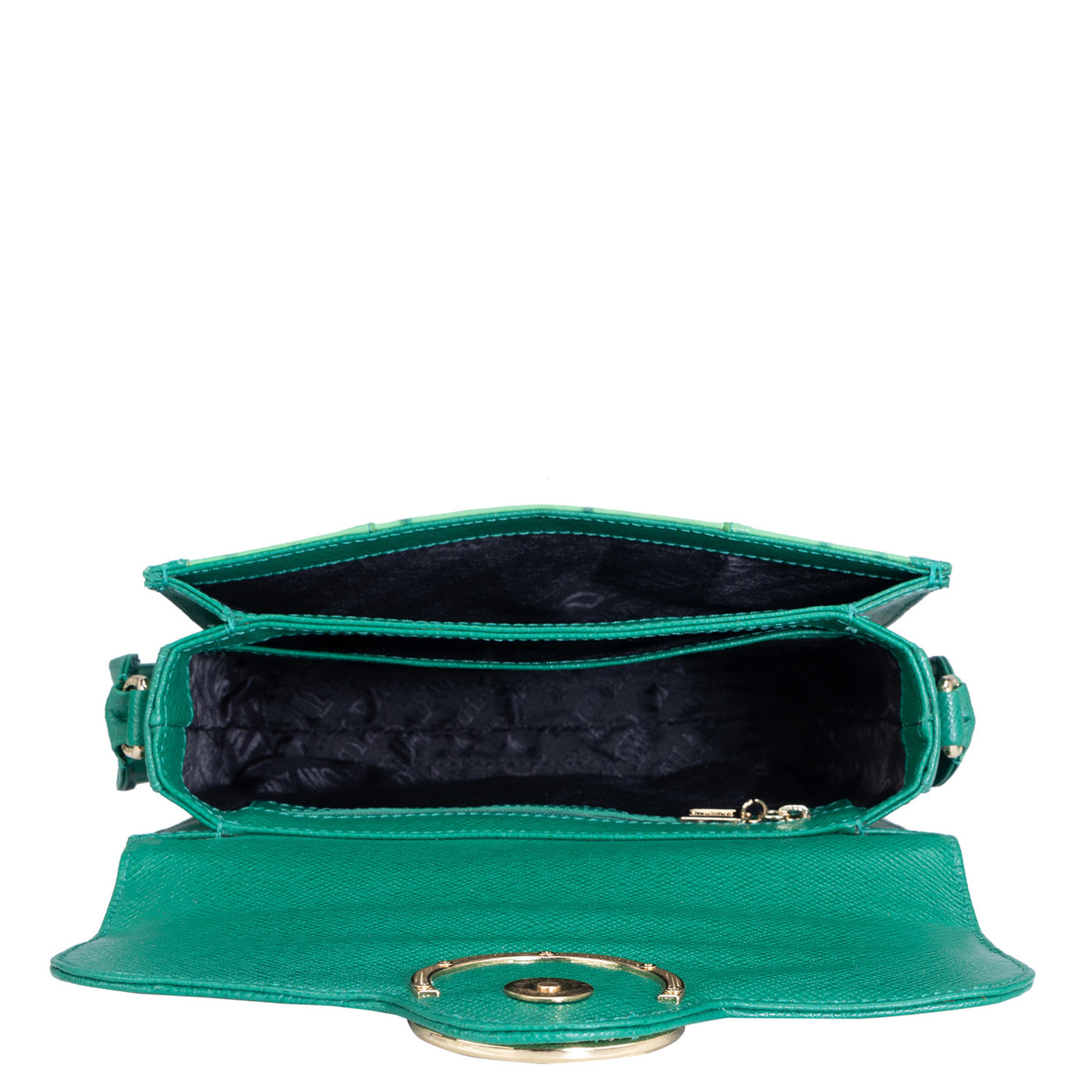 Small Ostrich Leather Shoulder Bag - Green