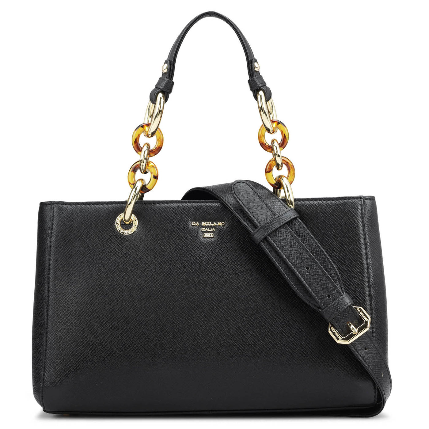 Small Franzy Leather Satchel - Black