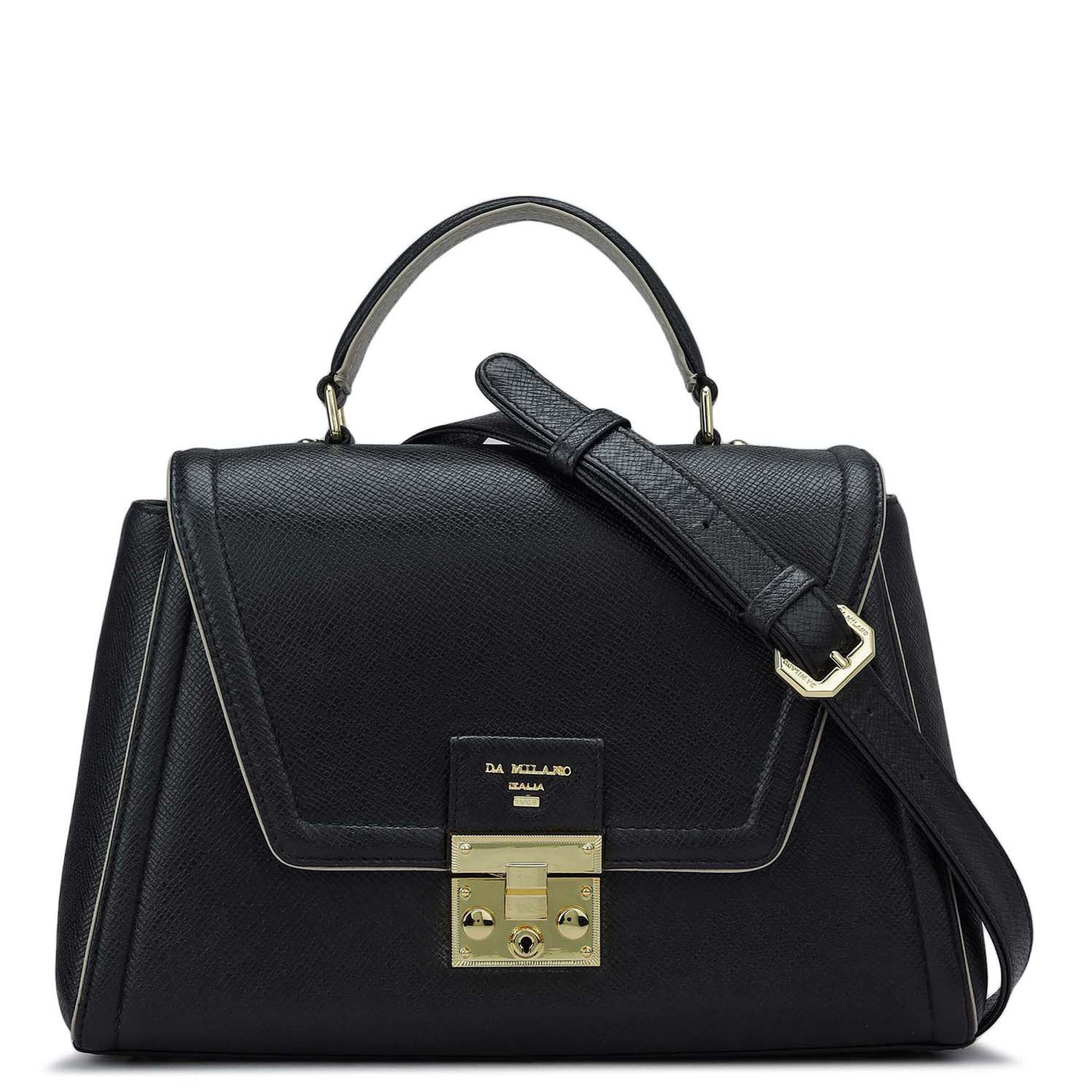 Small Franzy Leather Satchel - Black