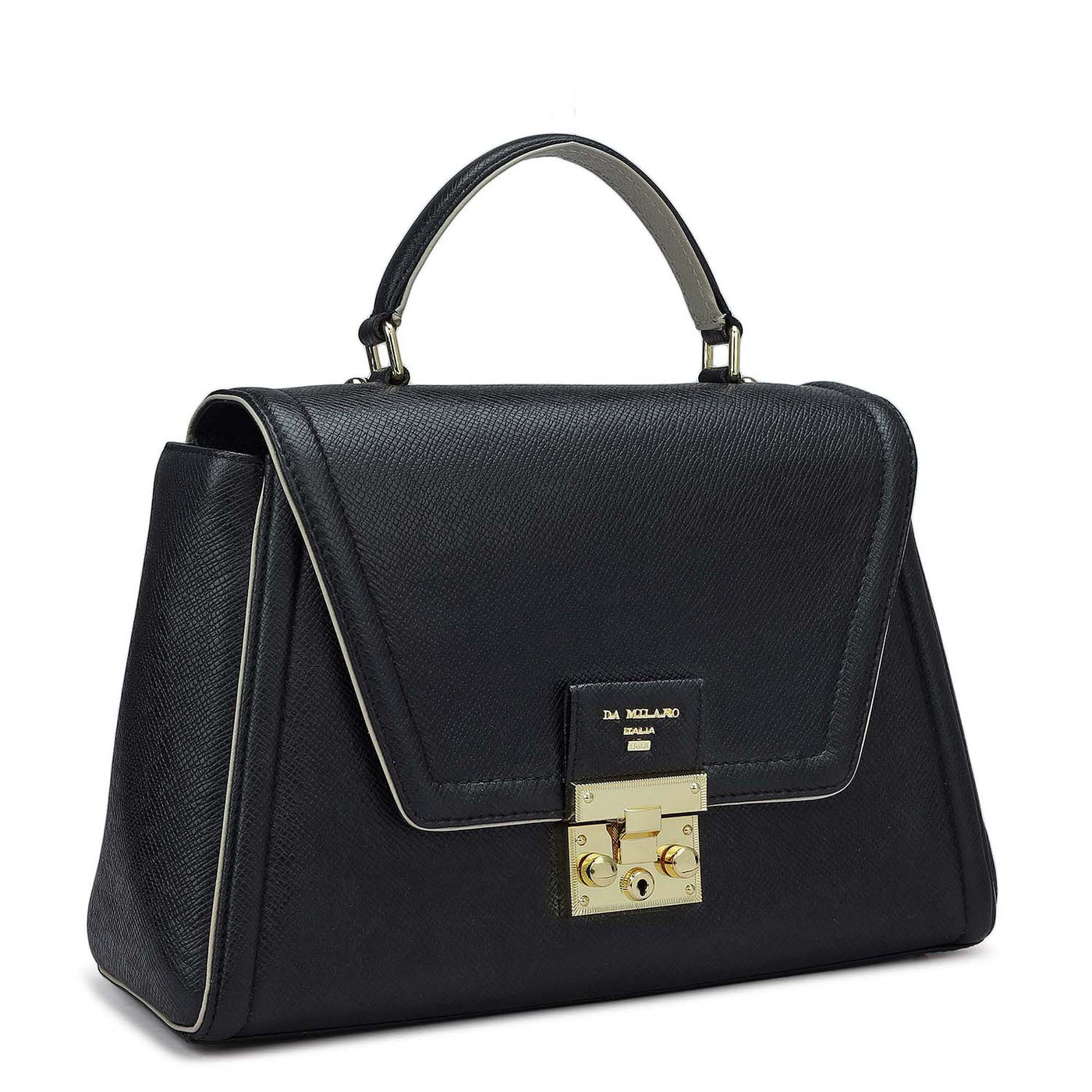 Small Franzy Leather Satchel - Black