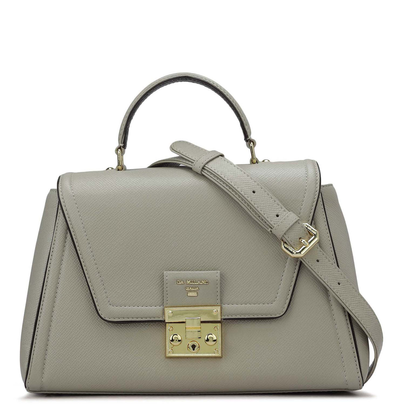 Small Franzy Leather Satchel - Chalk