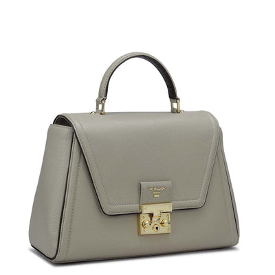 Small Franzy Leather Satchel - Chalk