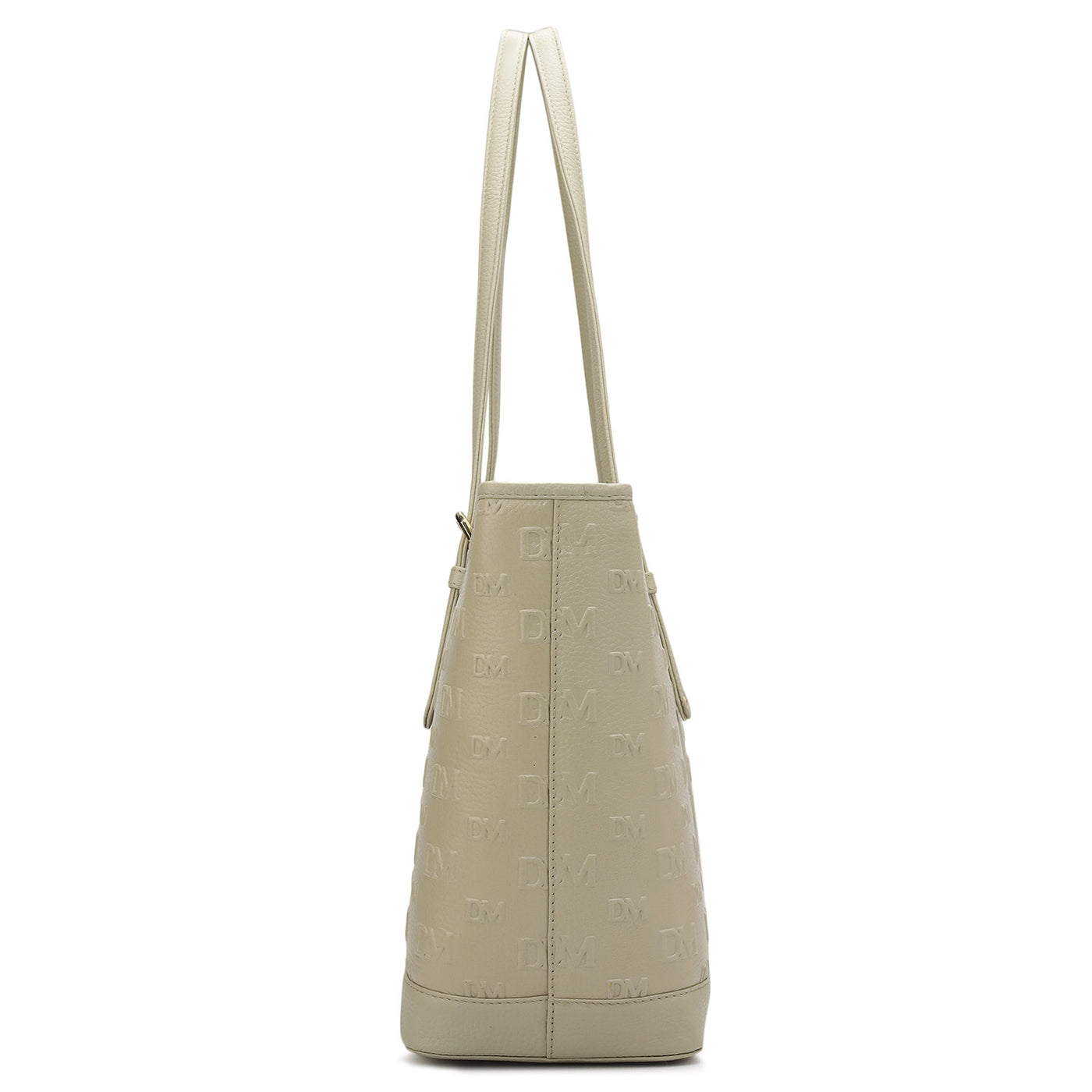 Large Monogram Wax Leather Tote - Khaki