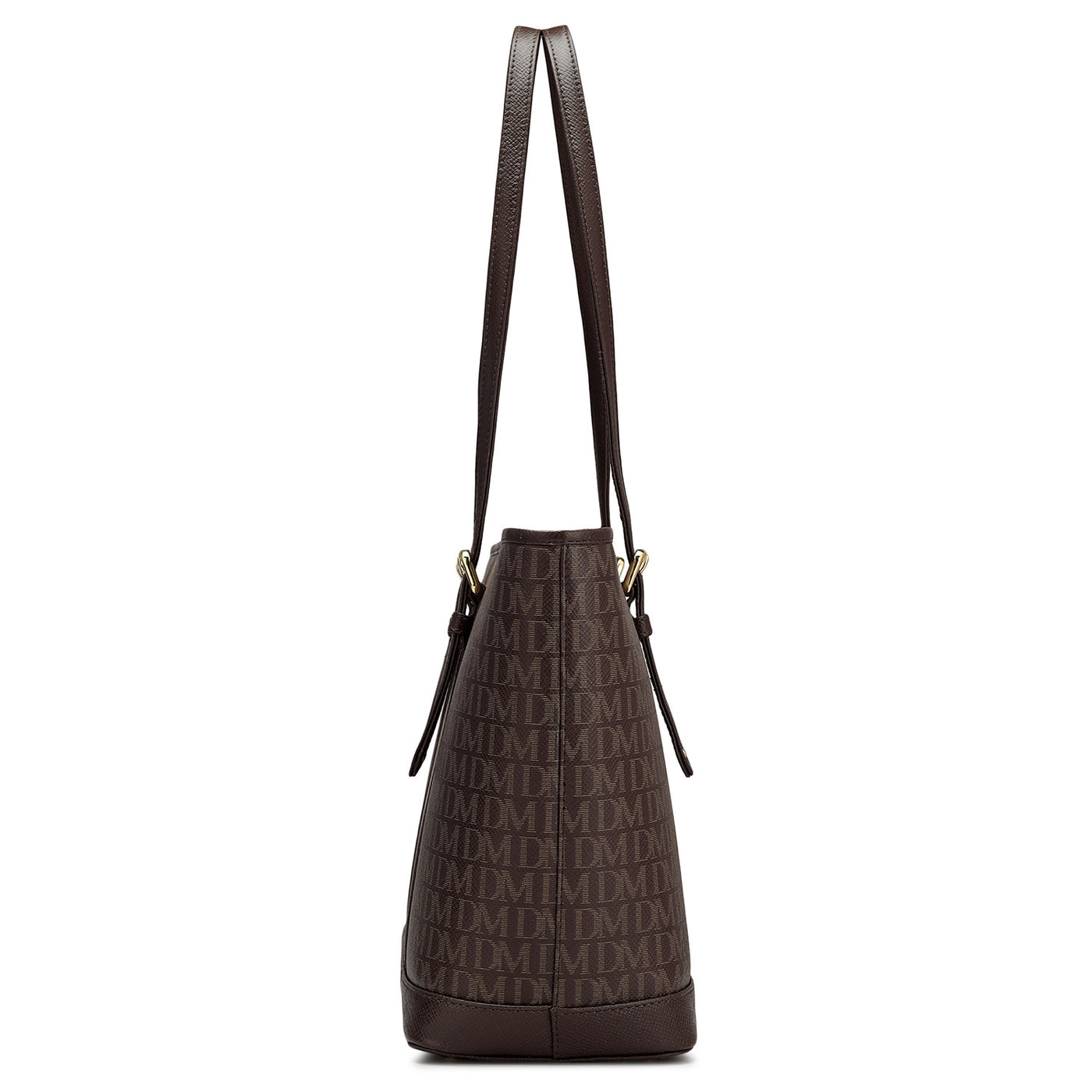 Medium Monogram Leather Tote - Chocolate