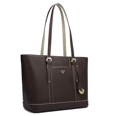 Medium Franzy Leather Tote - Chocolate