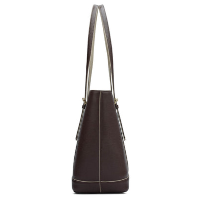 Medium Franzy Leather Tote - Chocolate