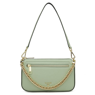 Small Franzy Leather Baguette - Mint