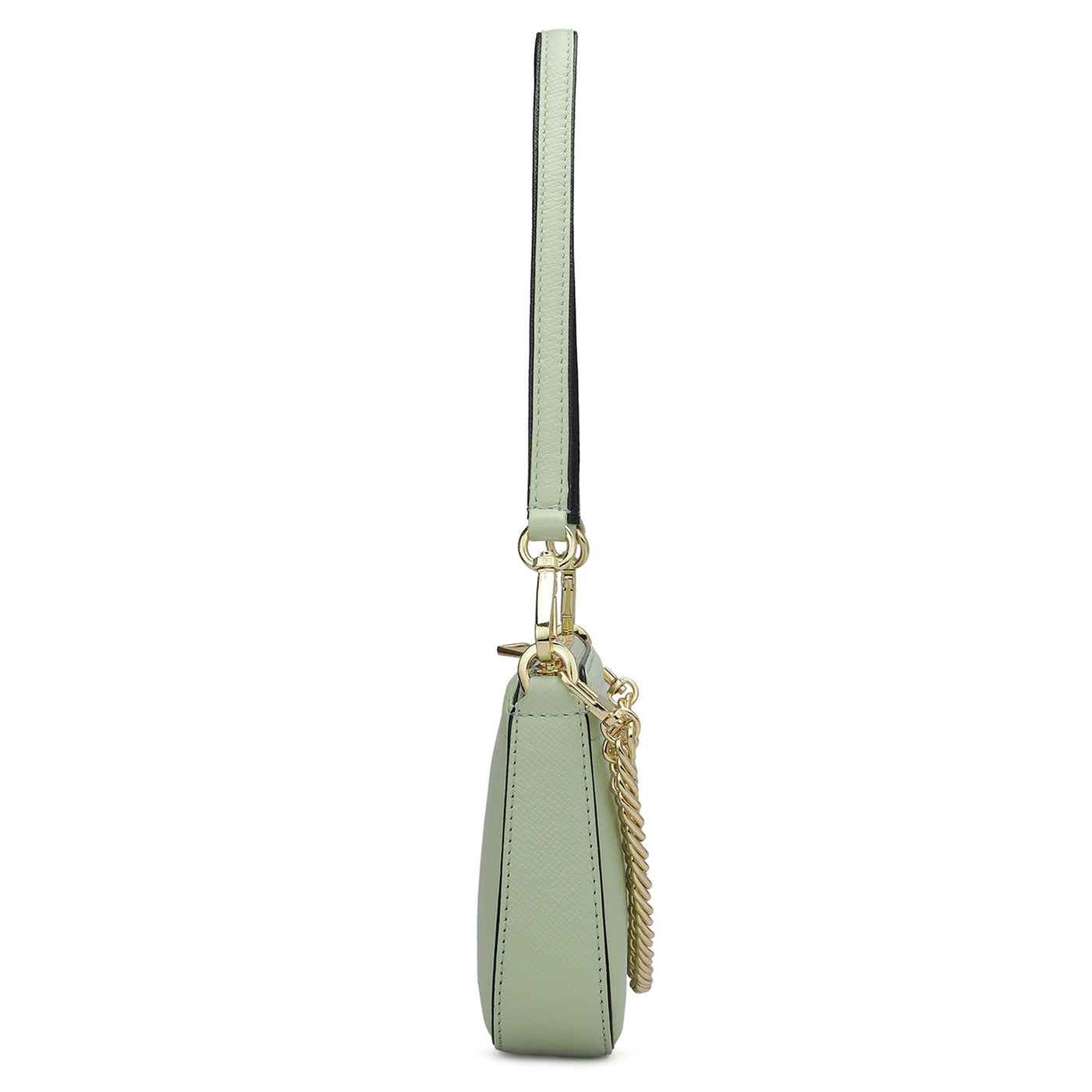 Small Franzy Leather Baguette - Mint