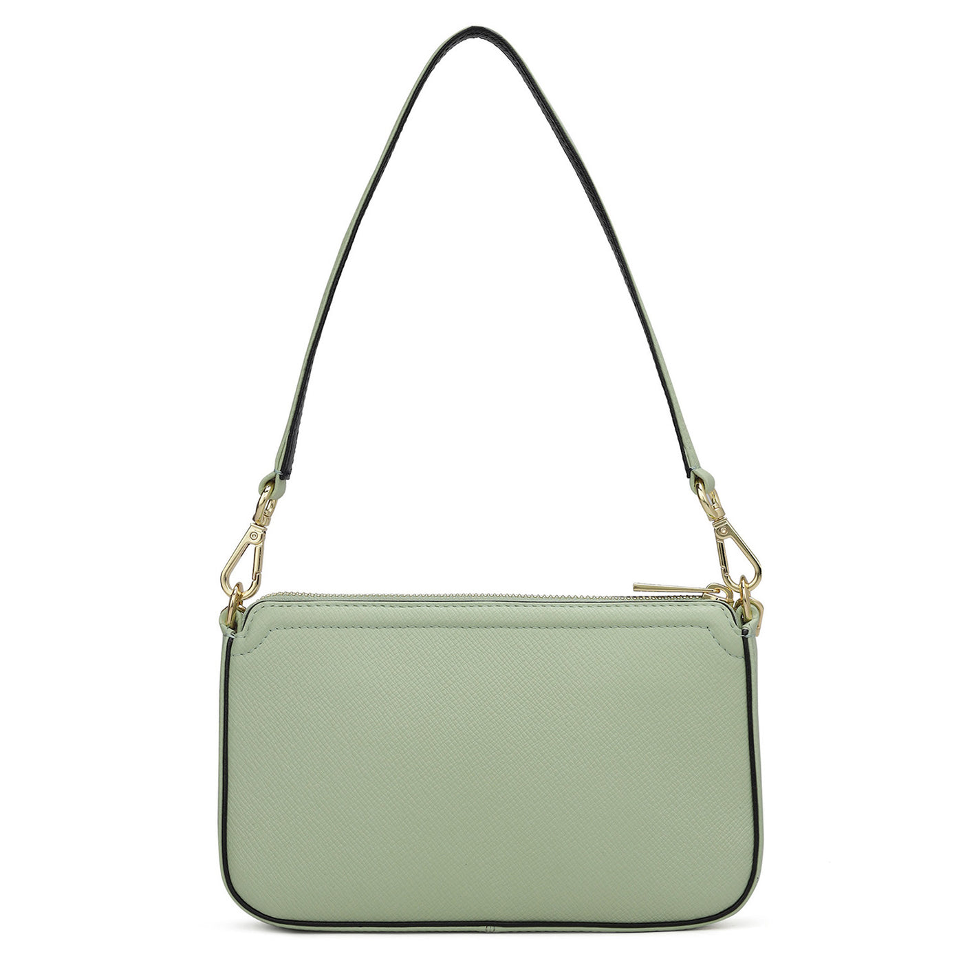 Small Franzy Leather Baguette - Mint