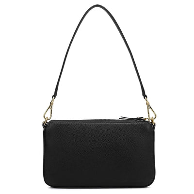 Small Franzy Leather Baguette - Black